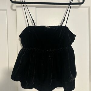 Urban Outfitters Black Velvet Tank Top